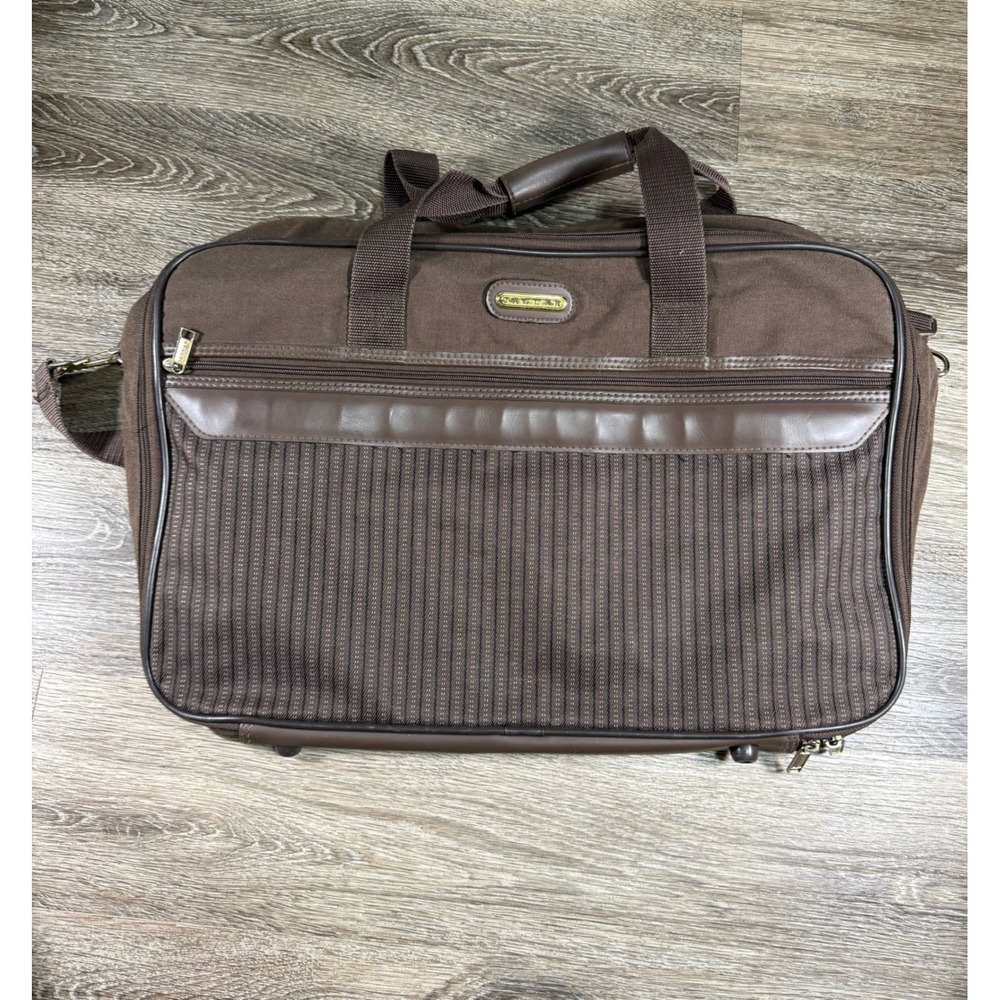 Jaguar JC‎ Penney Vintage Brown Canvas Duffel Bag Carry On Travel Luggage Rare